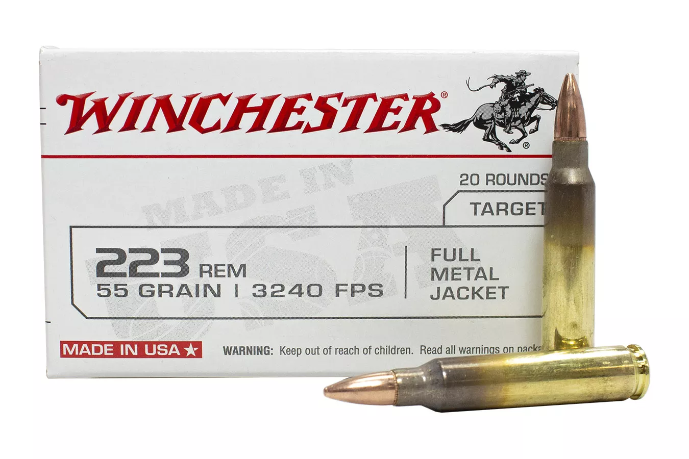 Winchester  223 Rem 55 gr FMJ 20/Box