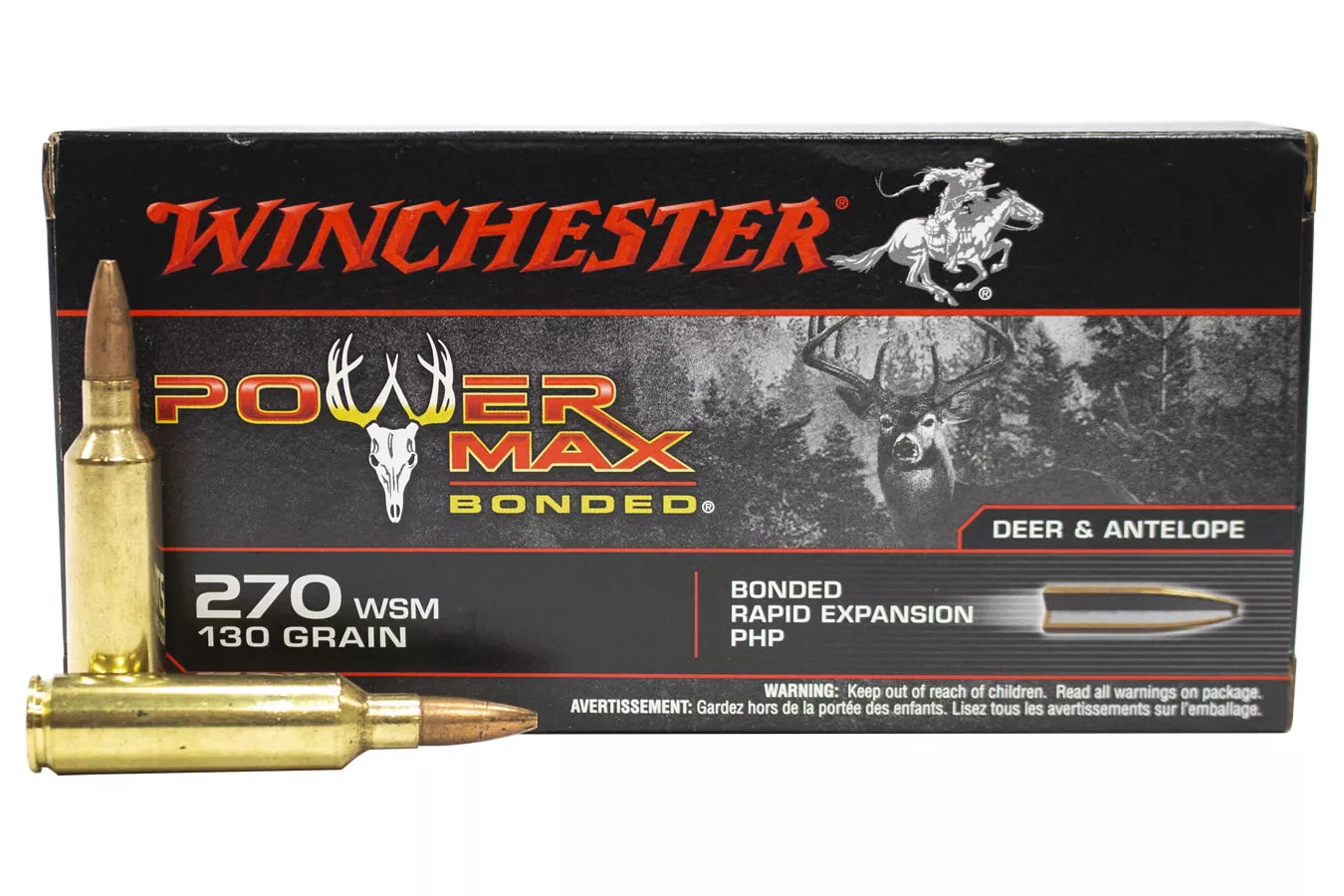 Winchester  270 WSM 130 gr PHP Power Max Bonded Deer and Antelope 20/Box