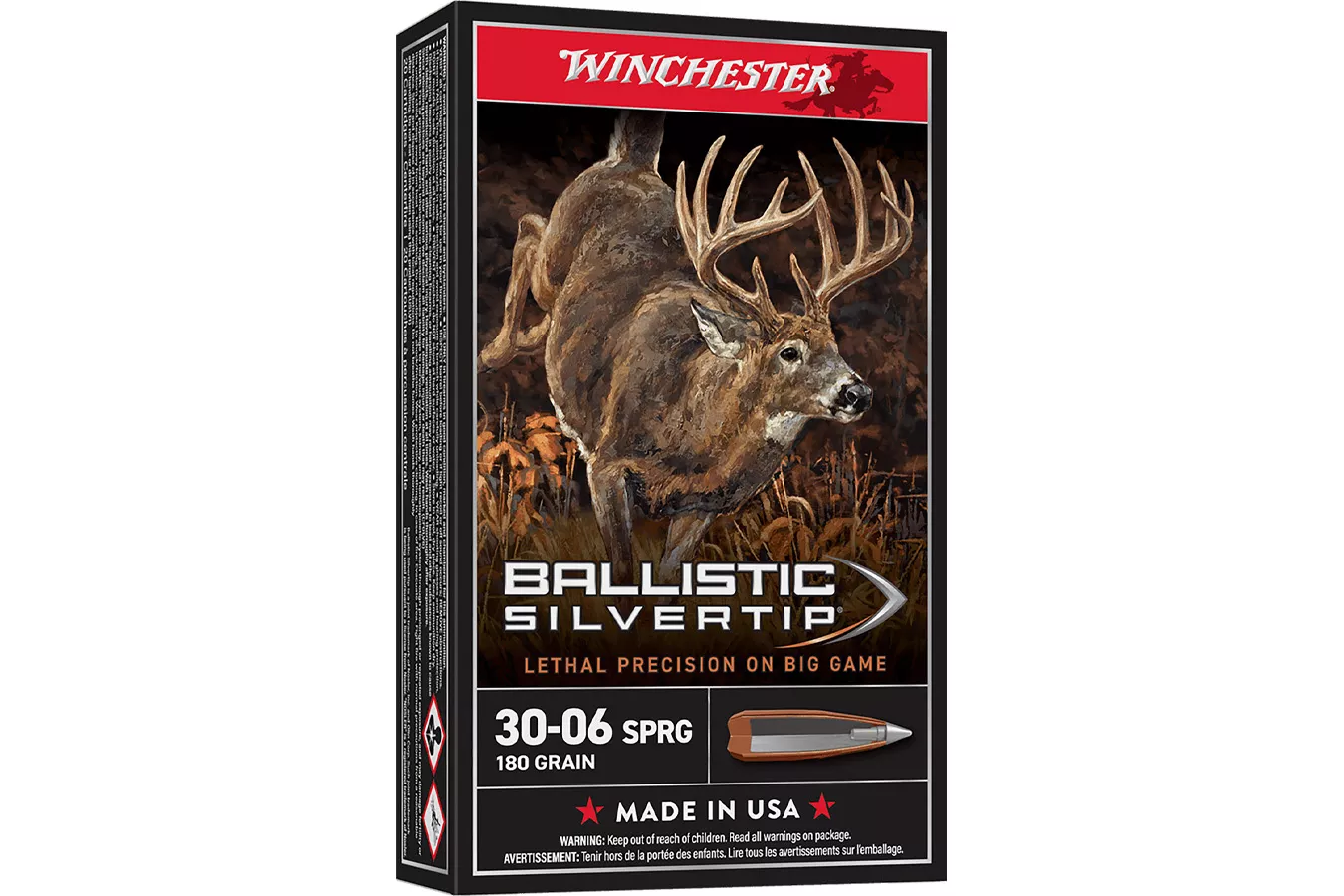 Winchester  30-06 Springfield 180gr Rapid Controlled Expansion Polymer Tip Ballistic Silvertip 20/Box