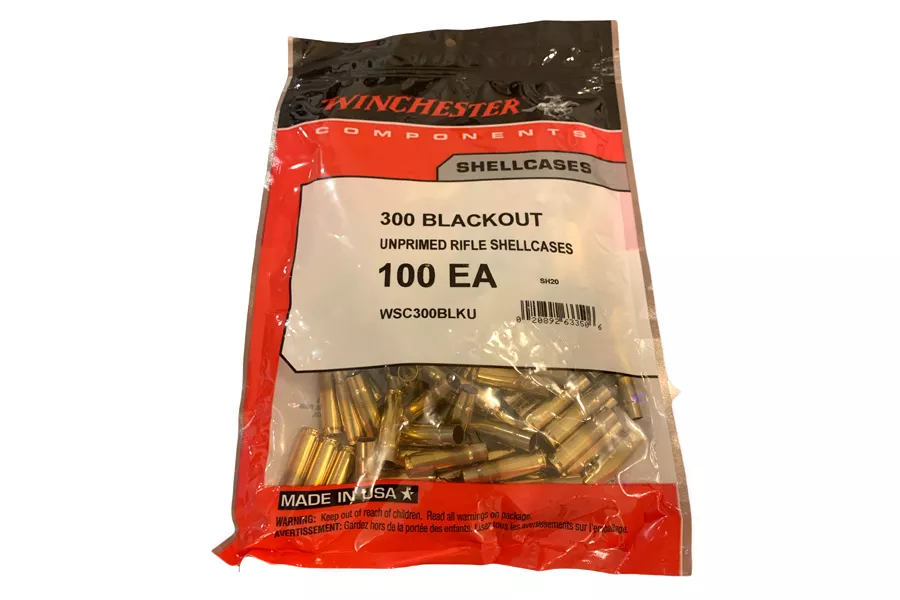Winchester 300 Blackout Unprimed Rifle Shellcases 100/Box