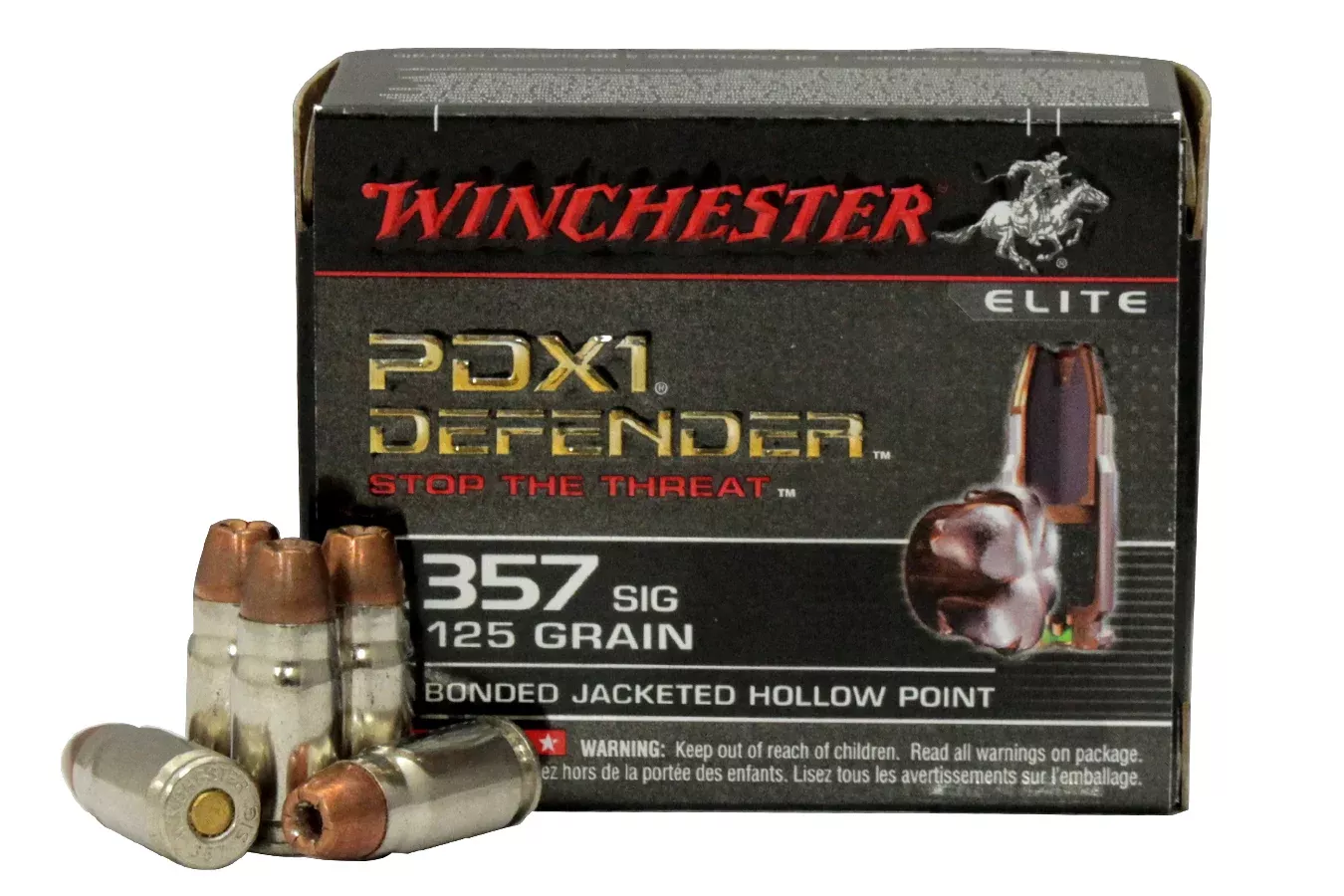Winchester 357 SIG 125 gr Bonded JHP PDX1 Defender 20/Box