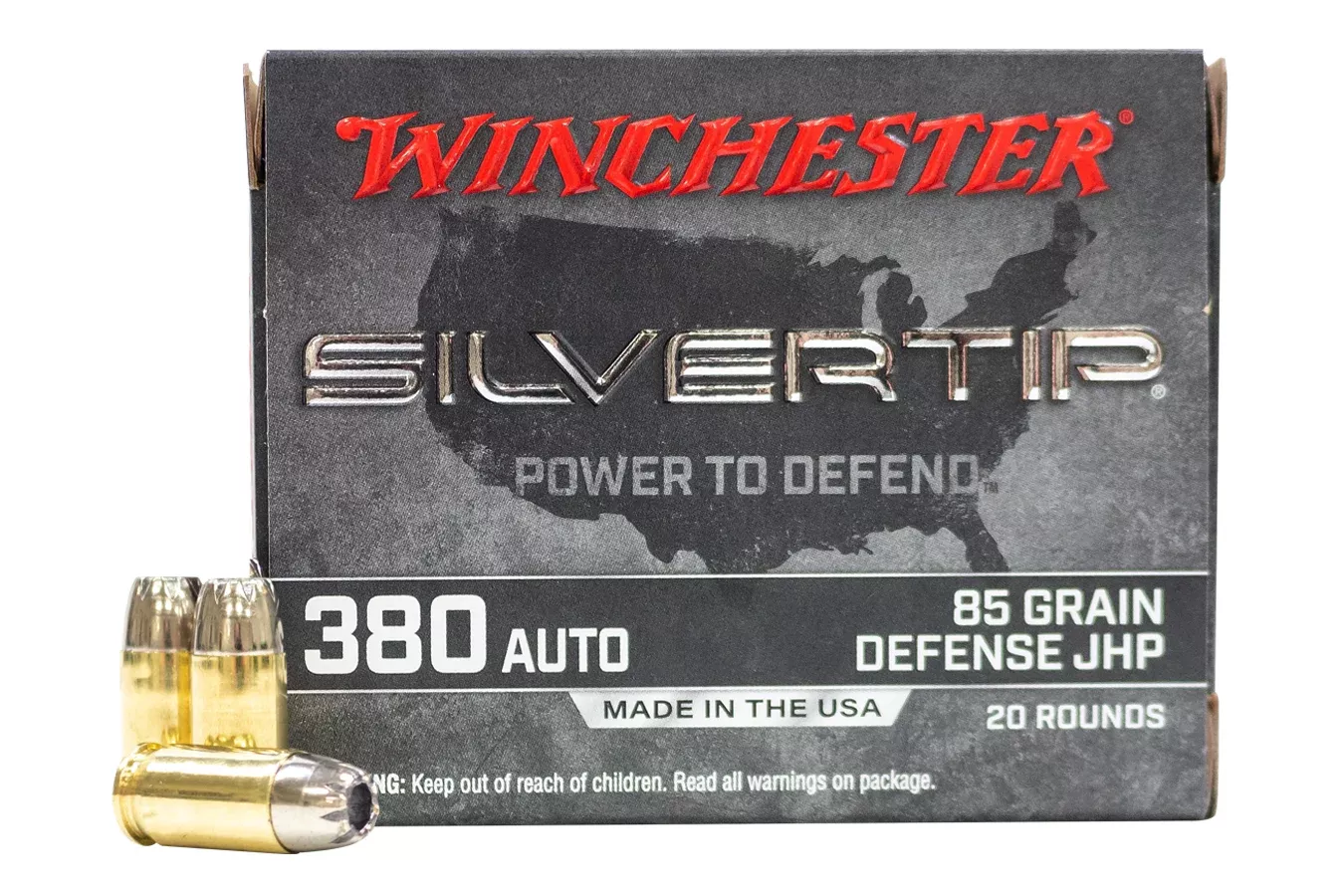 Winchester 380 Auto 85 gr Jacketed Hollow Point Silvertip 20/Box