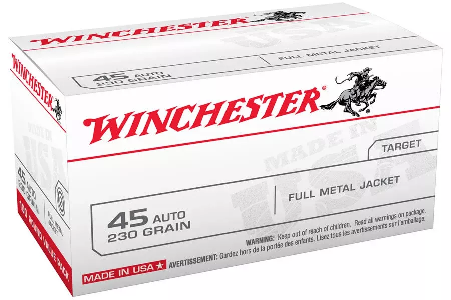 Winchester 45 Auto 230 Gr FMJ Target 100/Box