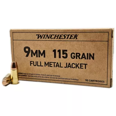Winchester 9mm 115 GR FMJ 50 Rounds