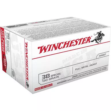 Winchester USA38SPVP .38 SPL 130 GR FMJ 100 Rounds