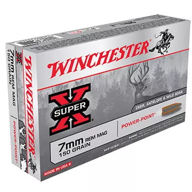 Winchester X7MMR1 SuperX 7mm Rem Mag 150 GR Power Point 20 Rounds