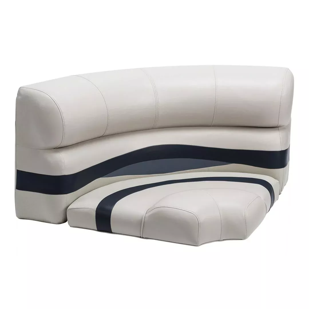 Wise Premier Pontoon 32″ Bow Radius Corner Cushion Set, Platinum/Spectra Navy/Cobalt• BM11002-986