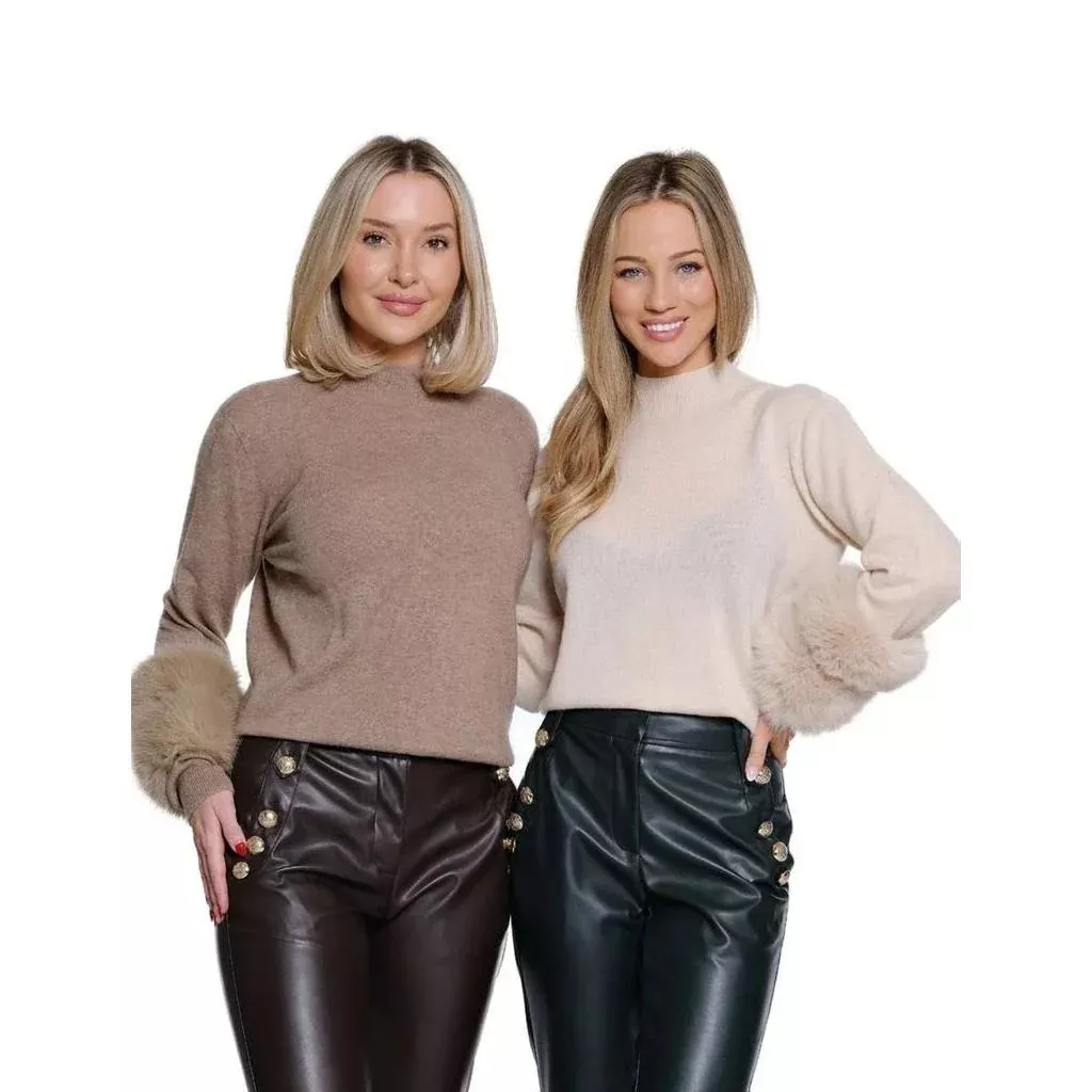 Women's Leather-Like Pants with Buttons