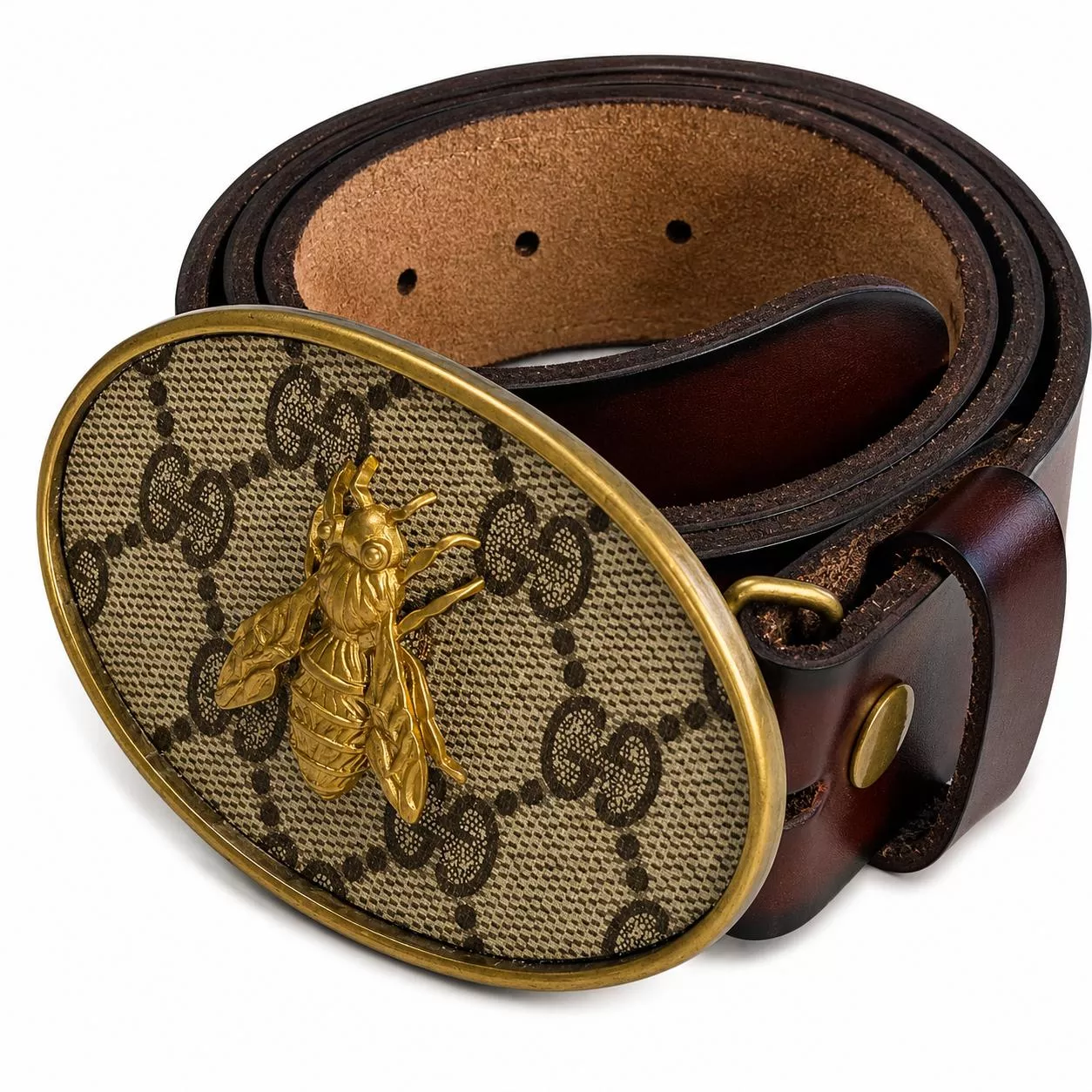 Women's Vintage Bee Buckle Leather Belt