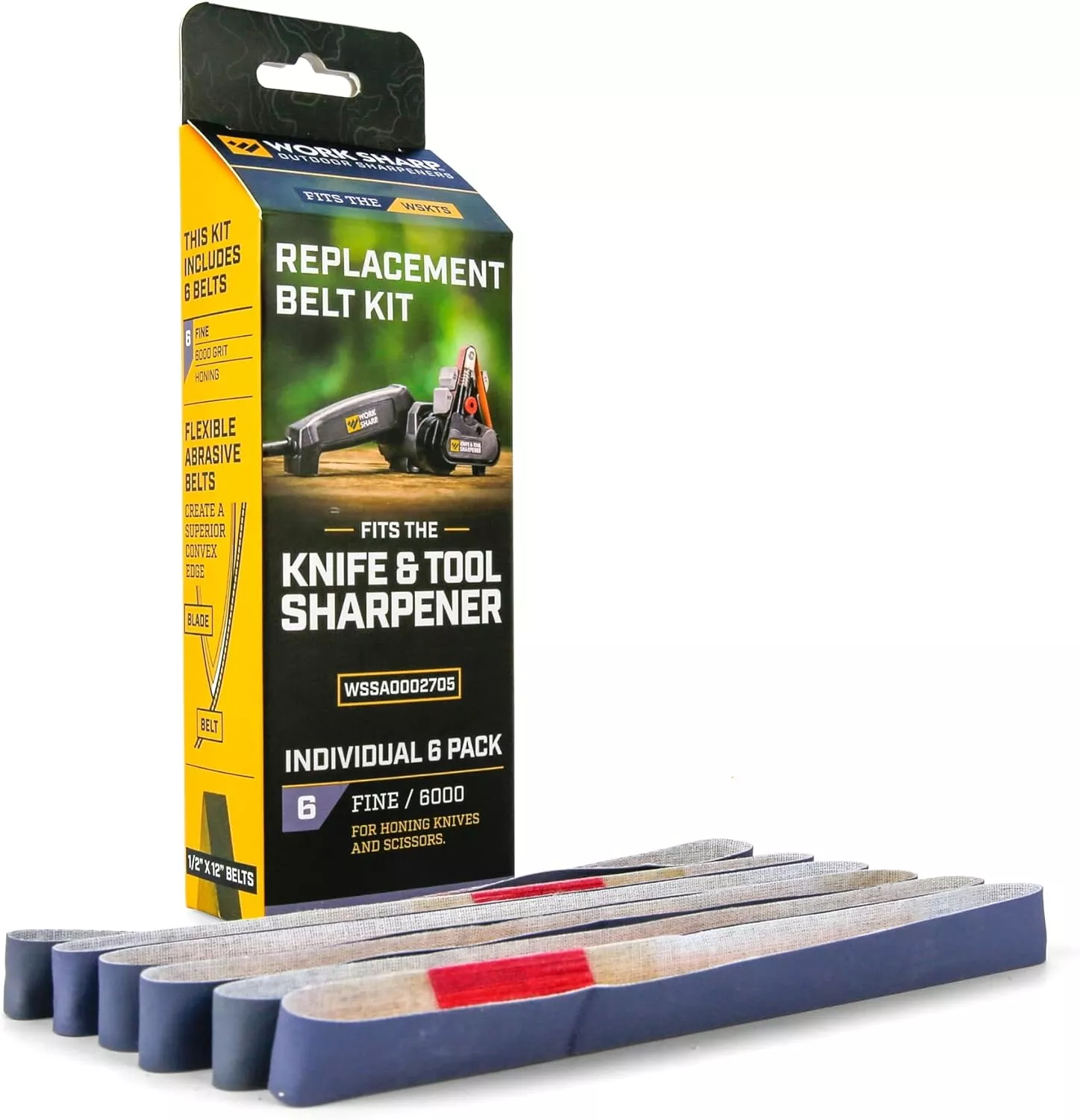 Work Sharp Knife And Tool Sharpener 6000 Grit Fine Replacement Belt Kit #WSSA0002705