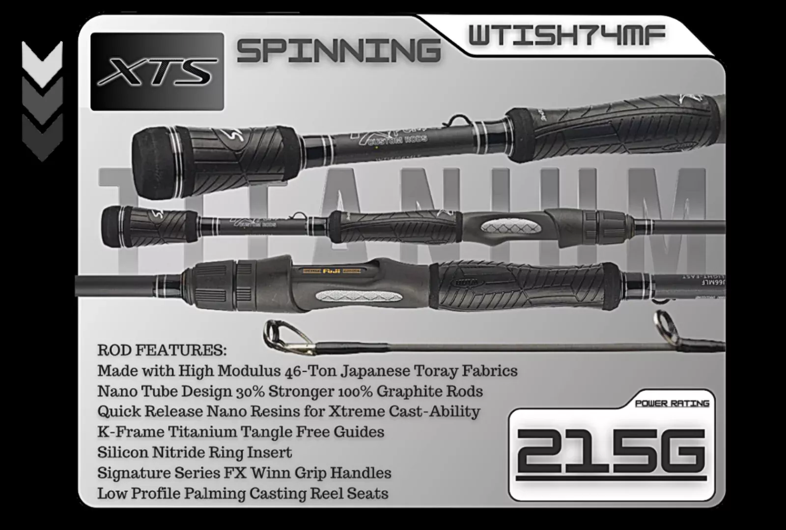 WTISH74MF 7’4″ Medium Fast Spinning Rod**TITANIUM SERIES**