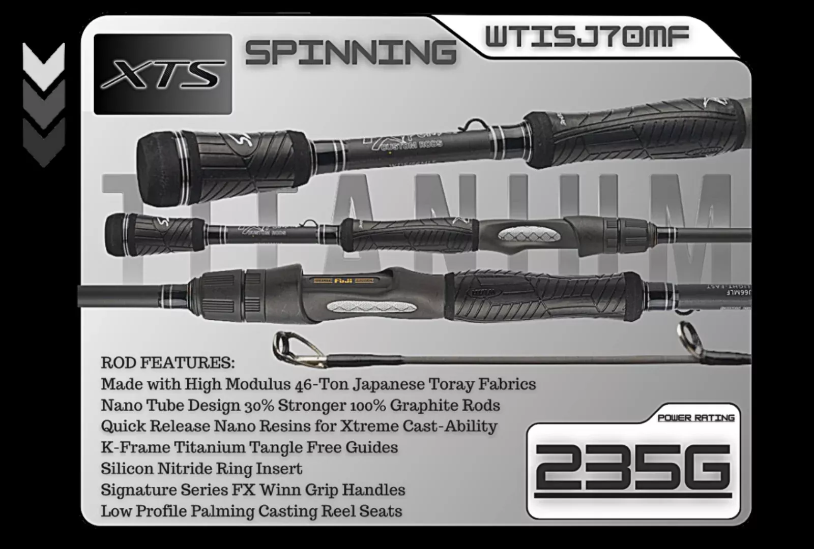 WTISJ70MF 7’0″ Medium Fast Spinning Rod**TITANIUM SERIES**