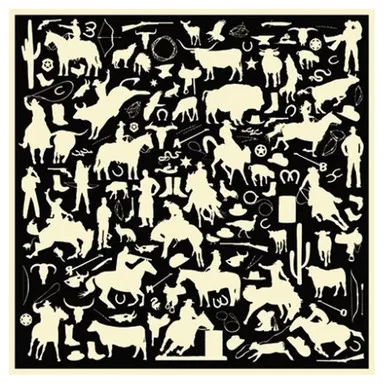 WYOMING TRADERS Cowboy Silhouette Regular Jacquard Silk Scarf