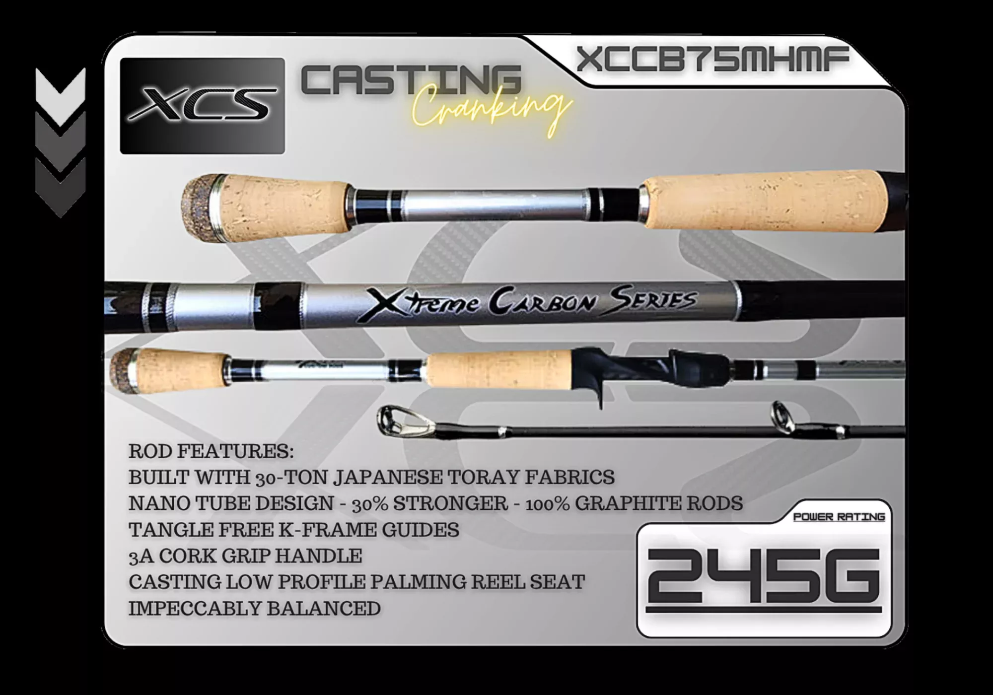 XCCB75MHMF (245G) 7’5″ Medium Heavy Mod-Fast **Cranking**