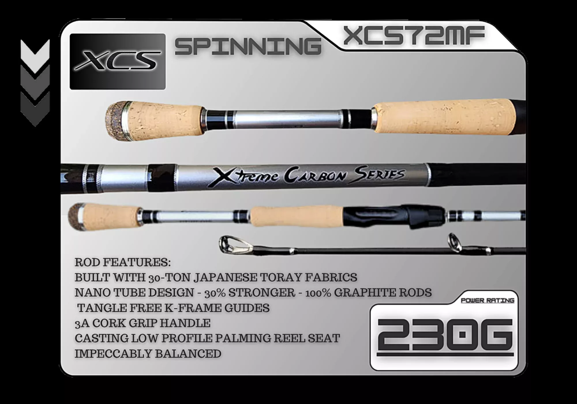 XCS72MF (230g) 7’2″ Medium Fast Spinning