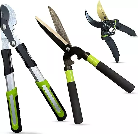 Yard Pruning & Trimming Set – Includes Hedge Shears, Garden Loppers, Pruners